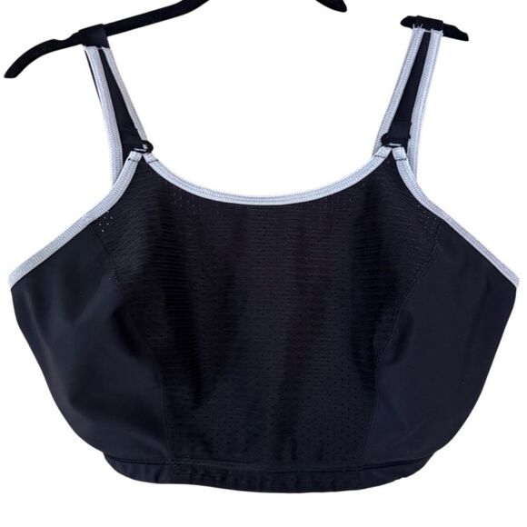 Glamorise- Elite Performance Adjustable Wirefree Sport Bra #1167 Black Gray, 38H - Picture 2 of 14